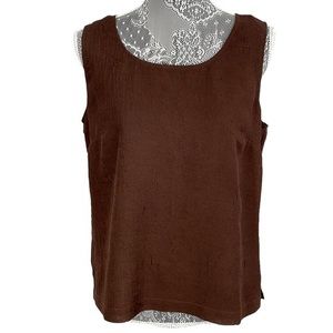 Coldwater Creek Size Medium textured and lined Tank Top. ‎ Brown. EUC